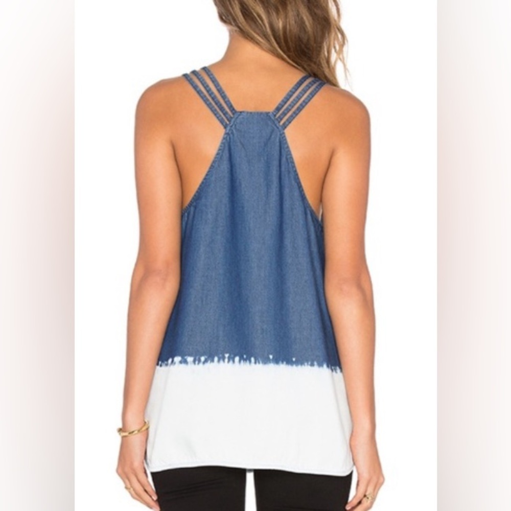 Splendid Dip Dyed Denim Racerback Tank Top - Picture 3 of 9